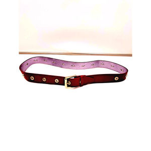 VTG Y2K XOXO Red Leather Metal riveted holes 1X 47.5" L  2" W